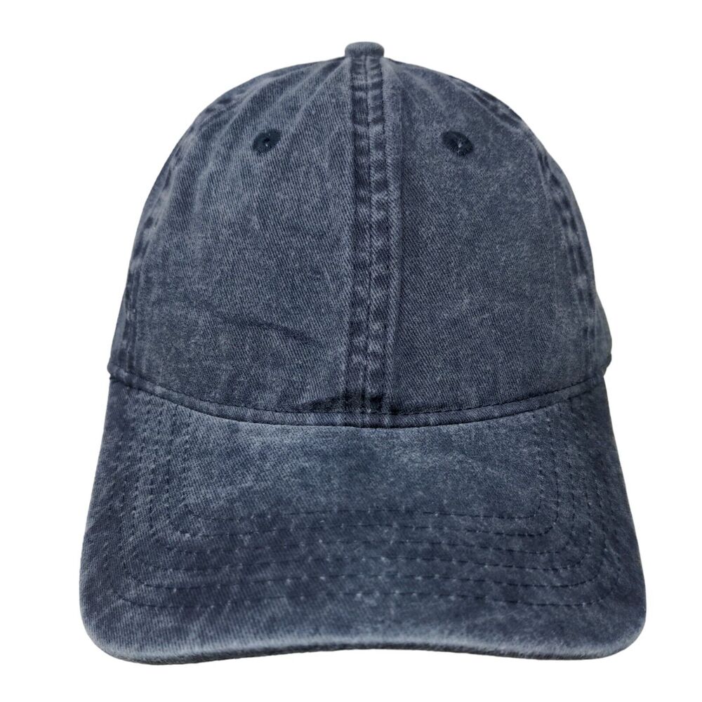 Unbranded Slideback Hat Blue One Size Adjustable 6 Panel Vent Holes Blank